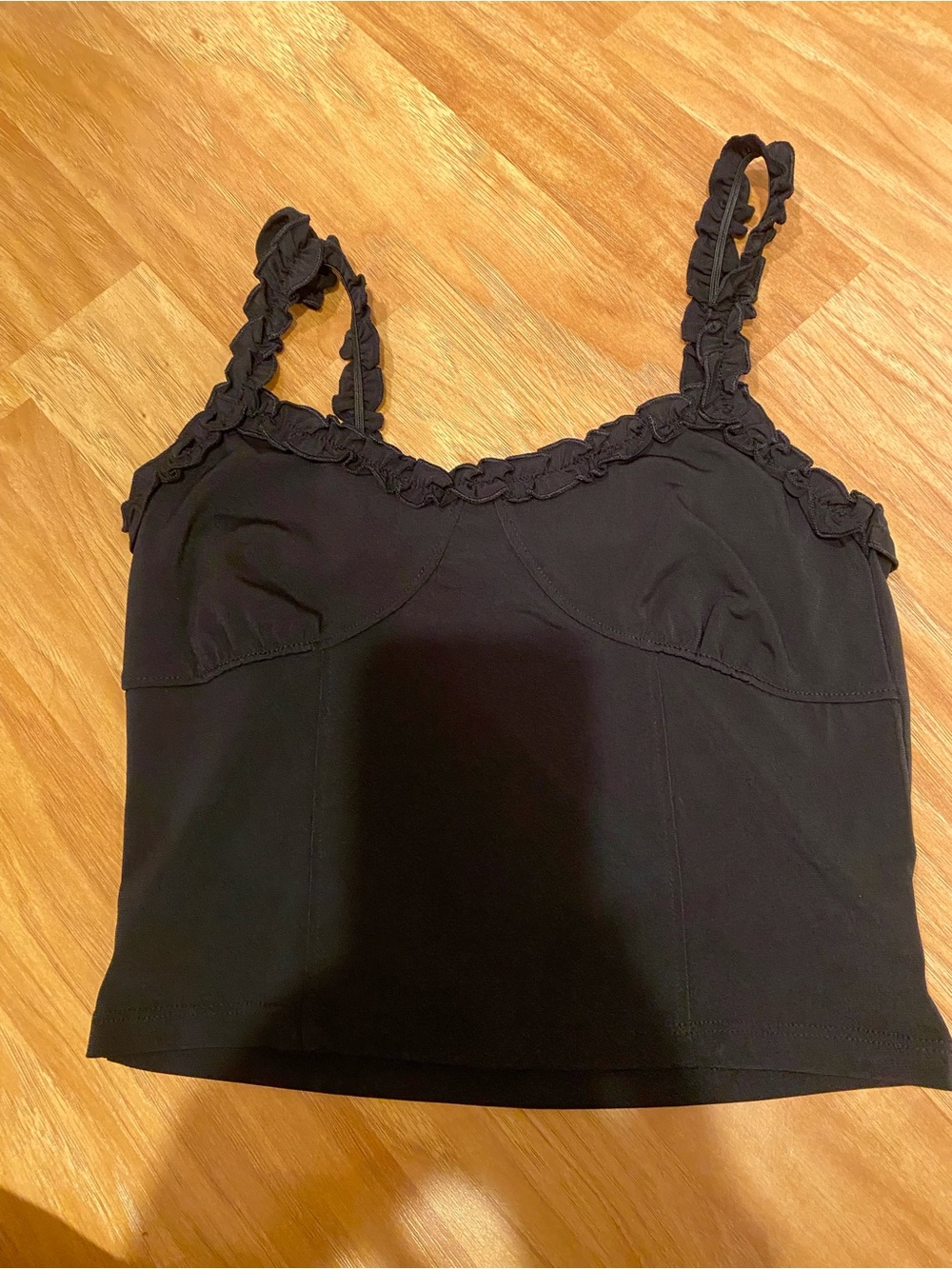 Aeropostale Black Ruffle-Trim Camisole